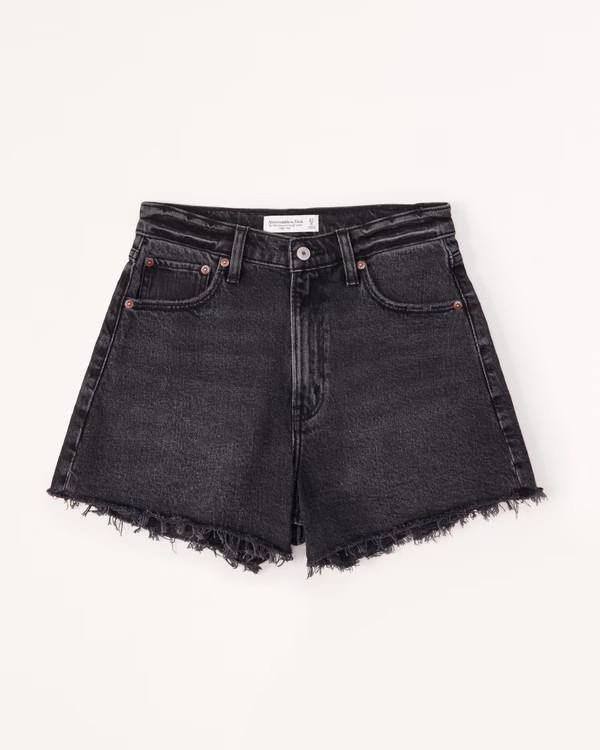 Curve Love High Rise 90s Cutoff Short | Abercrombie & Fitch (US)