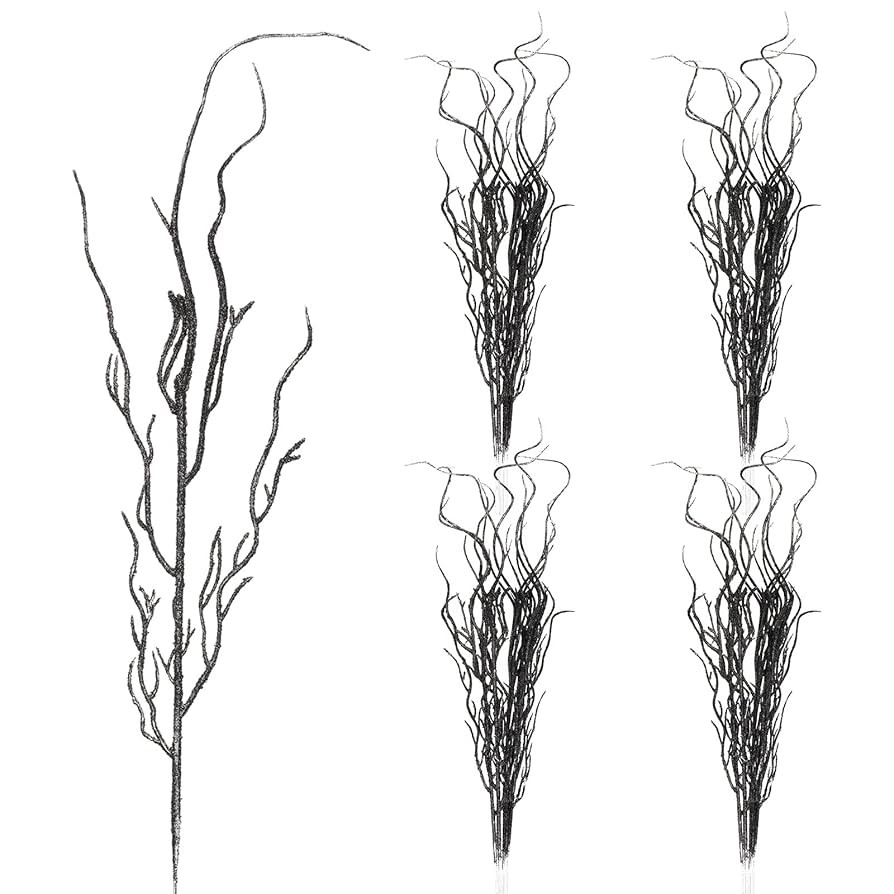 Yunsailing 16 Pcs Halloween Branches Decor for Tree 18 Inch Artificial Curly Willow Branch Lifeli... | Amazon (US)