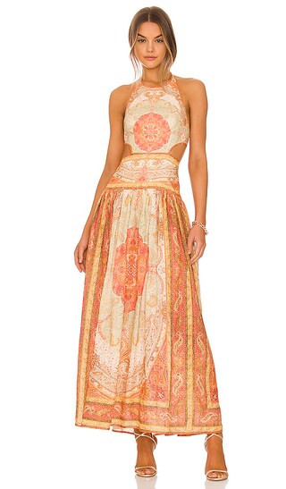 Cut Out Long Dress in Ginger Paisley | Revolve Clothing (Global)