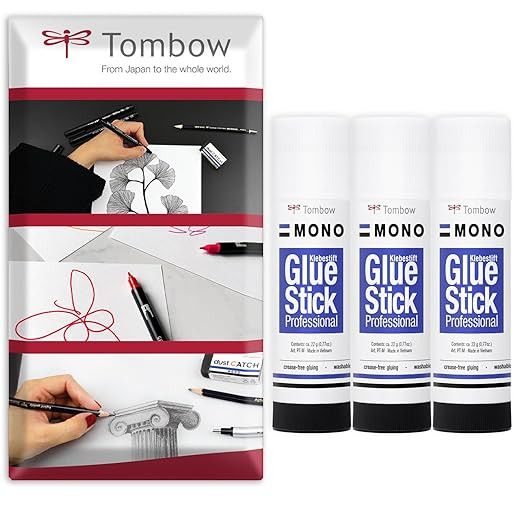 Tombow Mono Glue Stick - 22g - Transparent - Pack of 3 In Envelope Gift Packaging | Amazon (US)