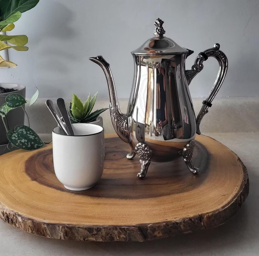 Silver Plated Tea or Coffee Pot With Ornate Floral Design With Feet - Etsy | Etsy (US)