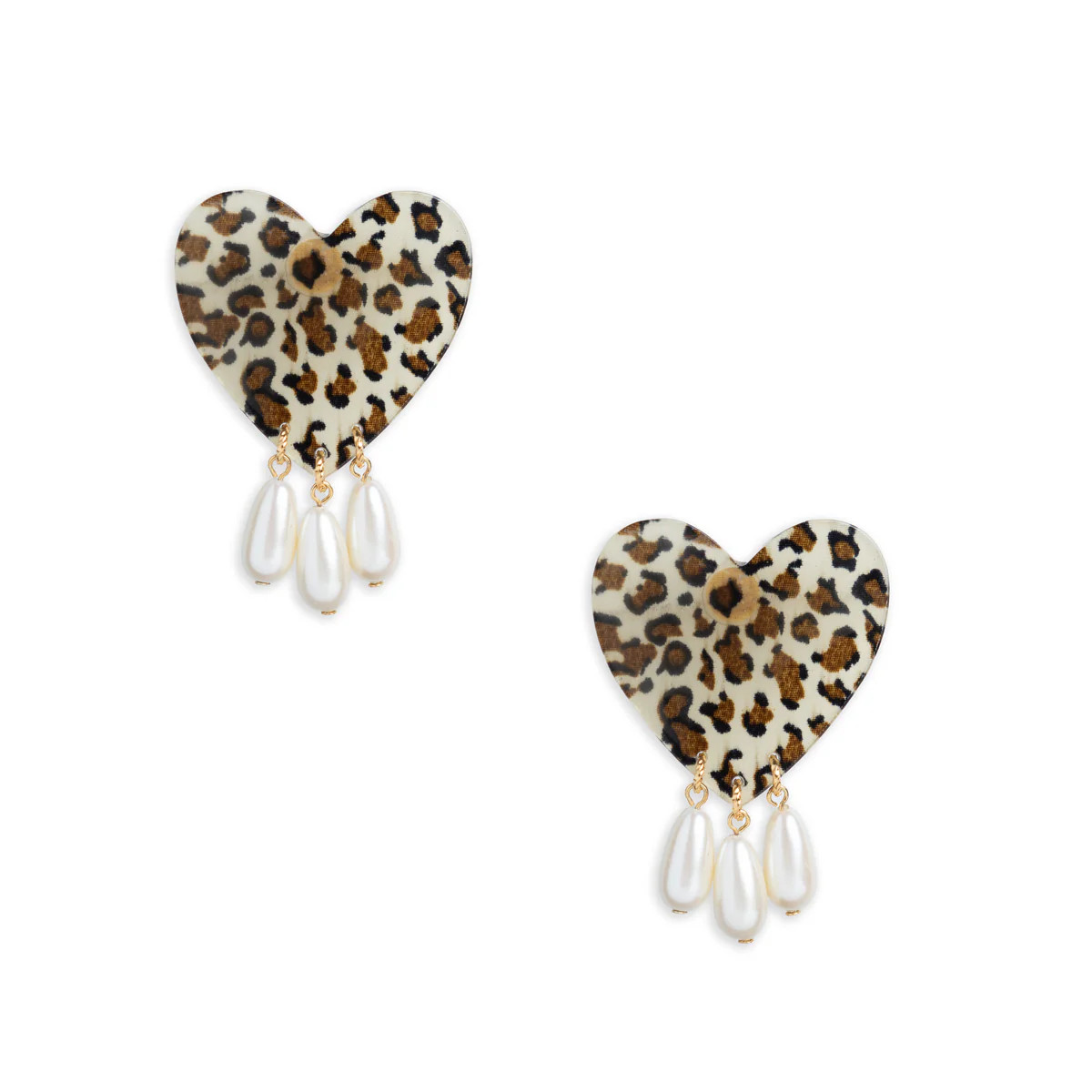 Leopard Heart Pearl Drops | Neely Phelan
