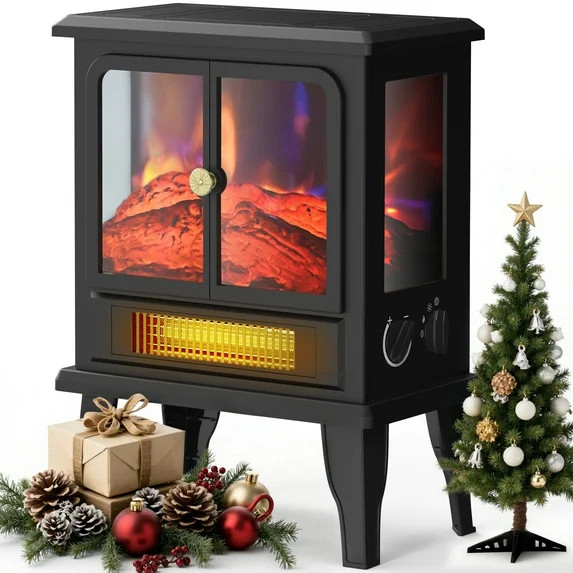 Flamemore Fireplace Heater with 3D Flame Effect, Indoor Free-Standing 19" Electric Fireplace Infr... | Walmart (US)