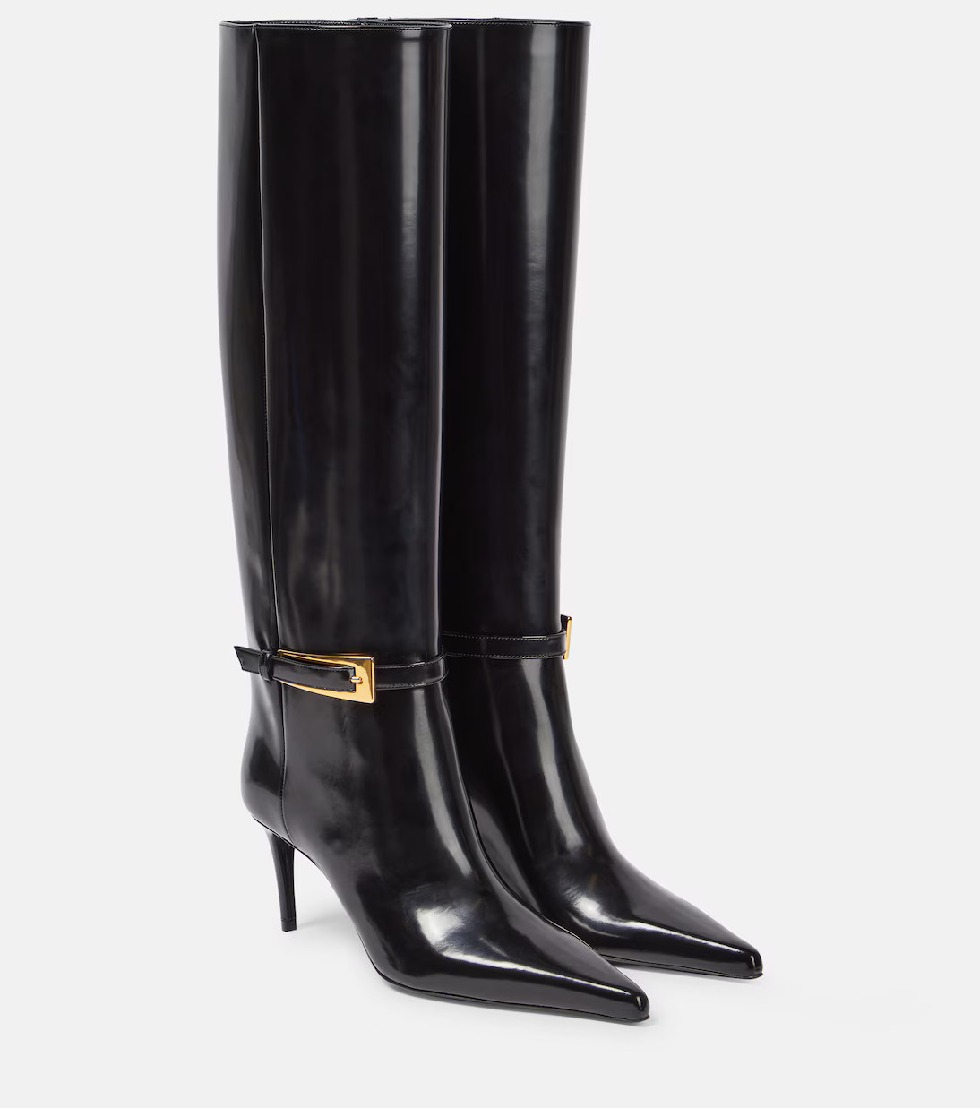 Lee glazed leather knee-high boots | Mytheresa (UK)