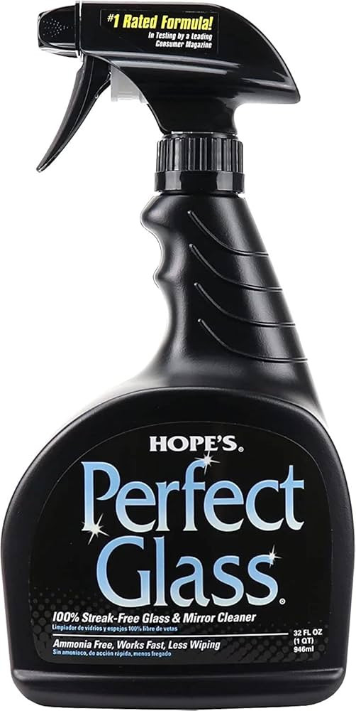 HOPE'S Perfect Glass Cleaner Spray, Streak-Free, Ammonia-Free Window, Mirror, Screen, Tinted Glas... | Amazon (US)
