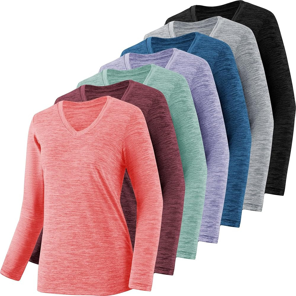 BVNSOZ Long Sleeve Workout Shirts for Women,Moisture Wicking UV Sun Protection Athletic T-Shirts ... | Amazon (CA)