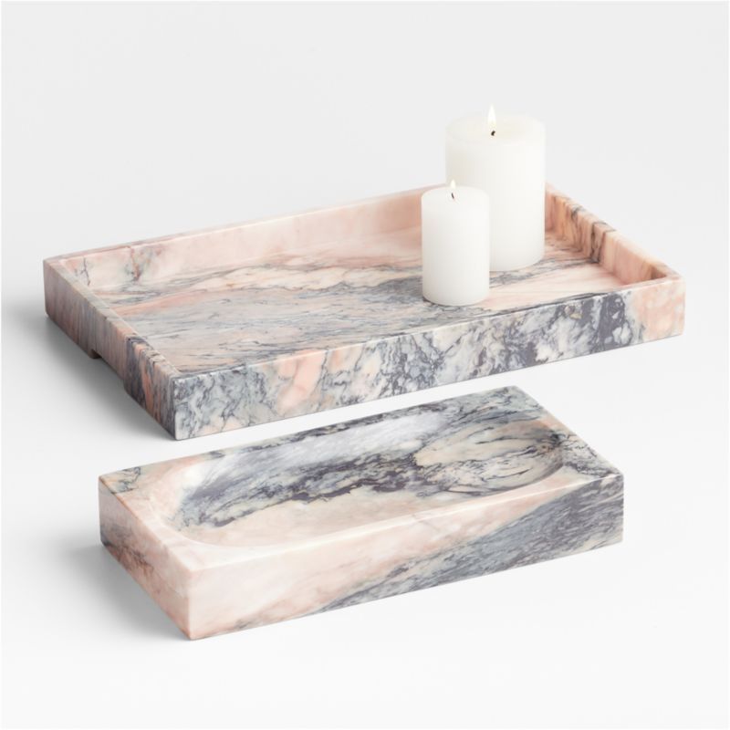 Leo Marble Trays by Jake Arnold | Crate & Barrel | Crate & Barrel
