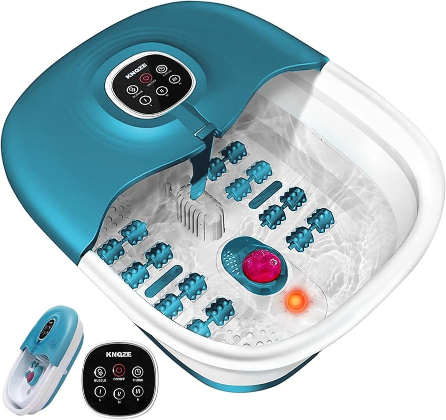 Collapsible Foot Spa Bath with Heat, Remote Control, Temperature Control, Bubbles, Red Light, Pum... | Amazon (US)