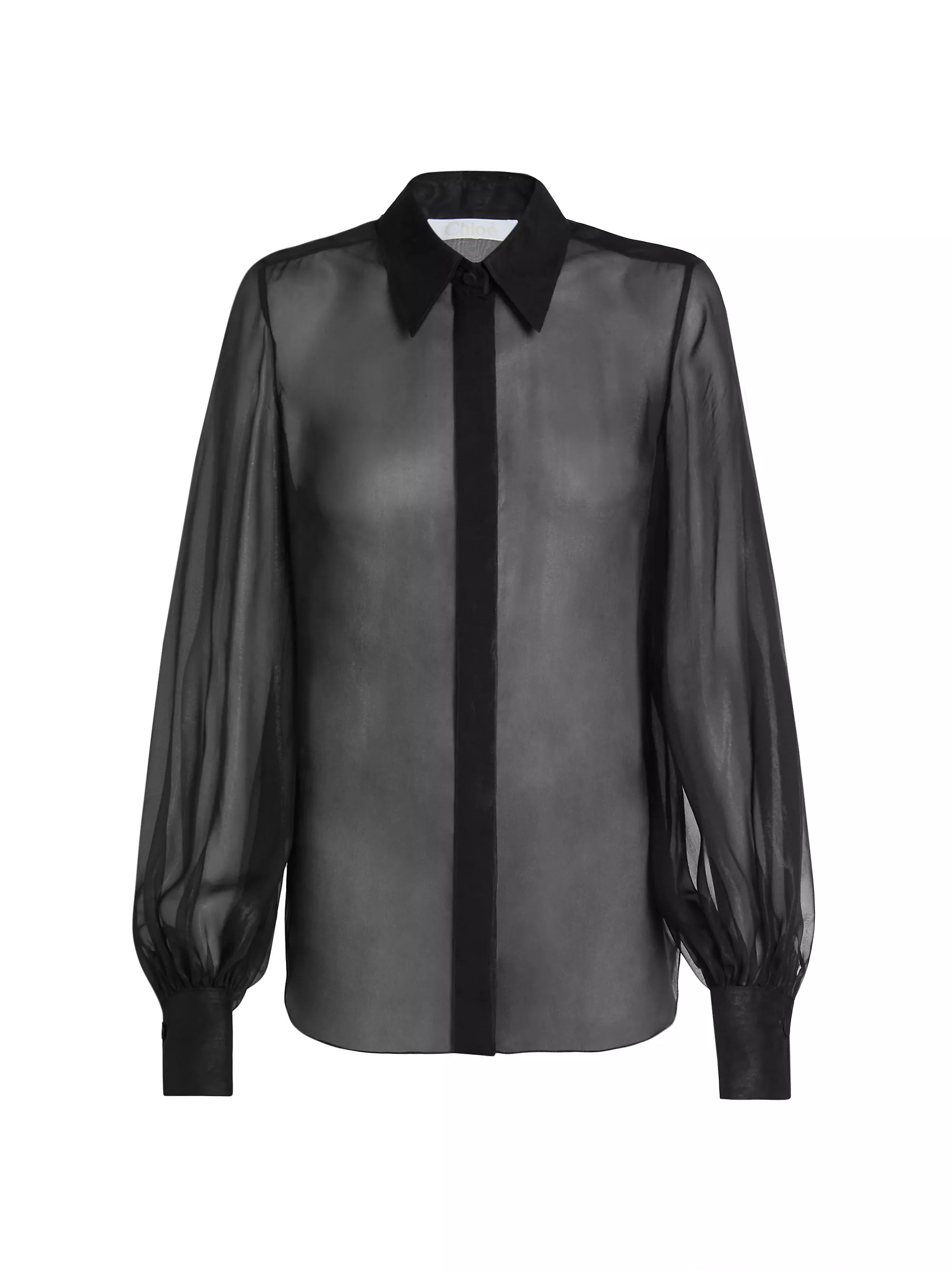 Sheer Silk Chiffon Blouse | Saks Fifth Avenue