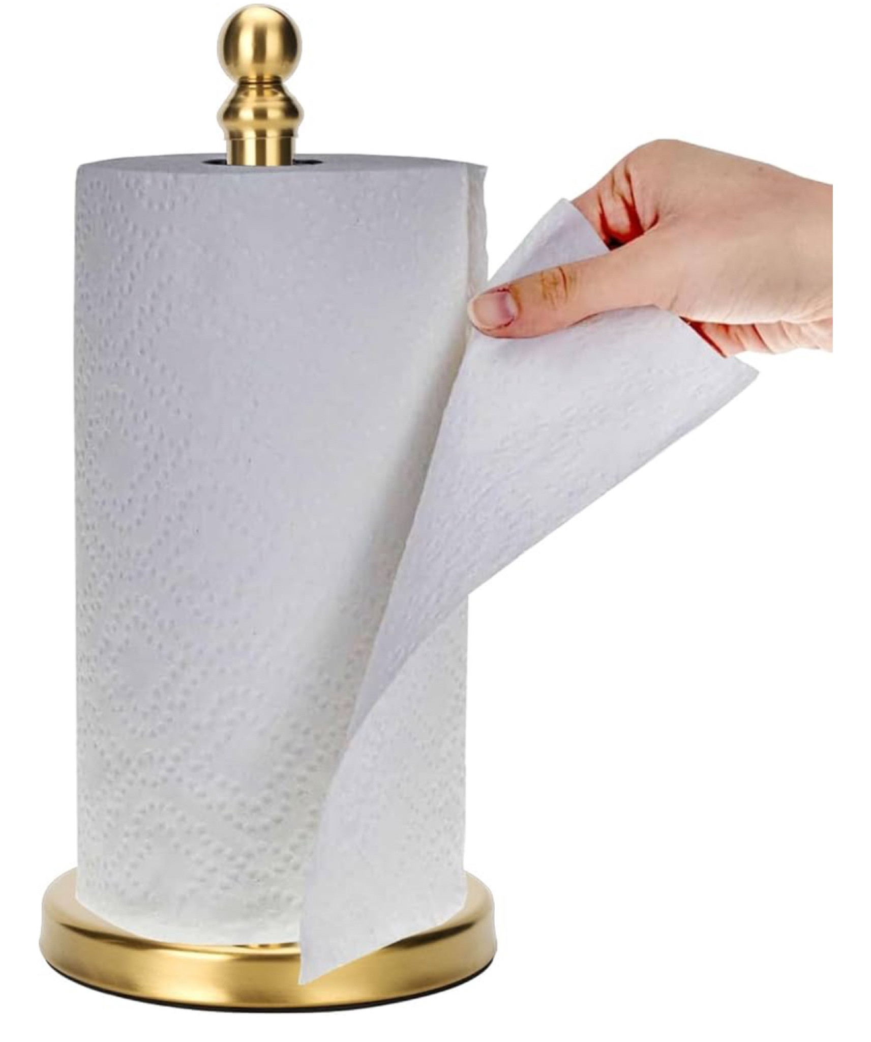 Gold Paper Towel Holder Countertop, Standing Paper Towel Roll Holder for Kitchen Bathroom, with Weighted Base for One-Handed Operation (Gold)

#LTKHome