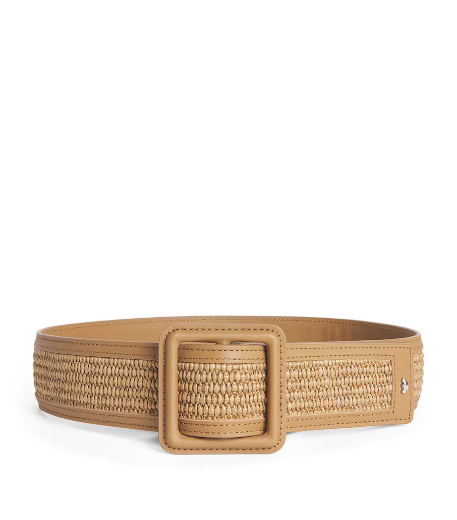 Leather Braided-Trim Belt | Harrods