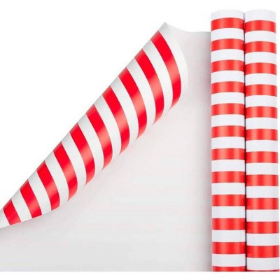 JAM Paper & Envelope 2ct Striped Gift Wrap Rolls Red/White: Multi-Stripe Wrapping Paper for All Occasions, 30 ft Length | Target