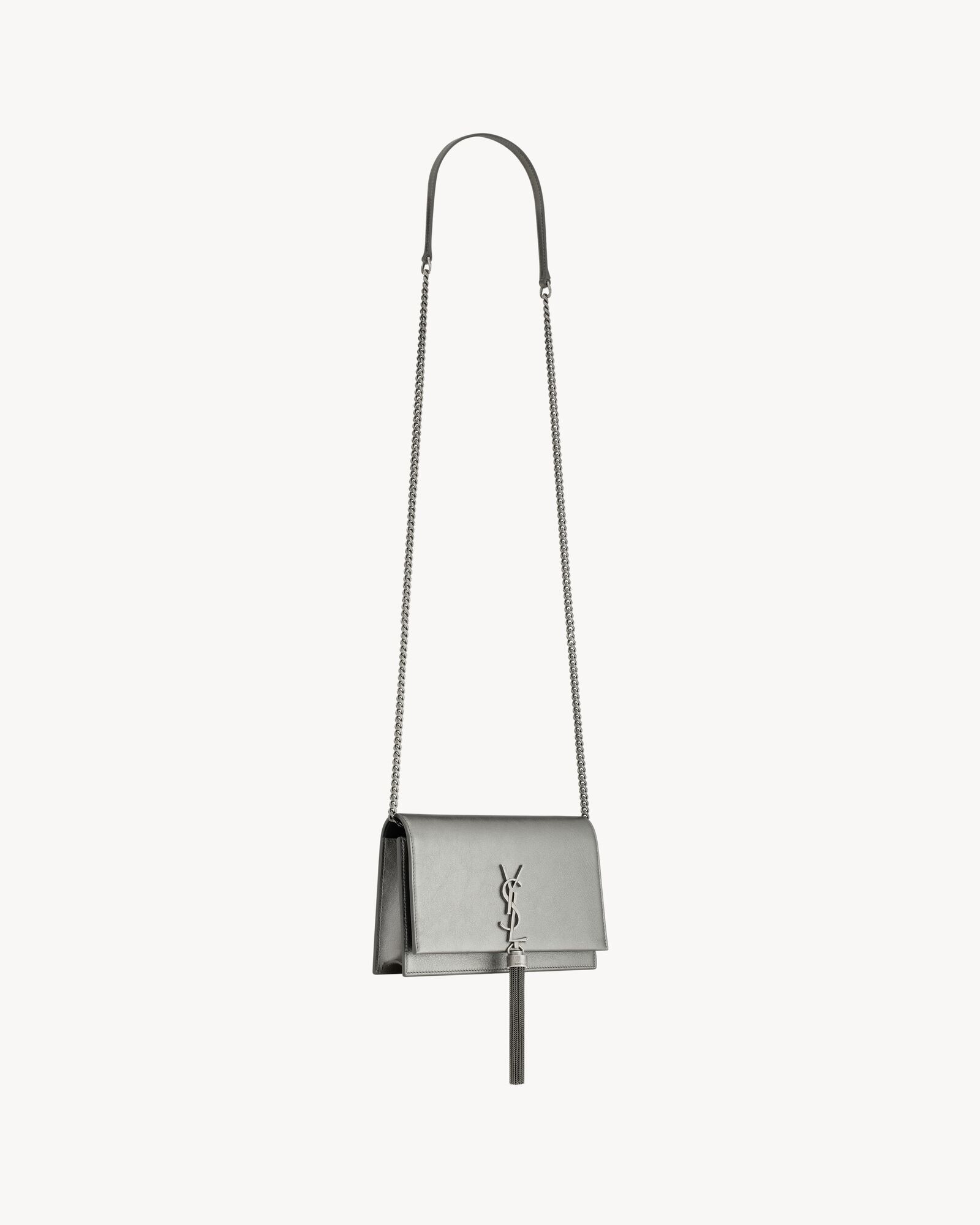 kate chain wallet with tassel in metallic leather | Saint Laurent Inc. (Global)