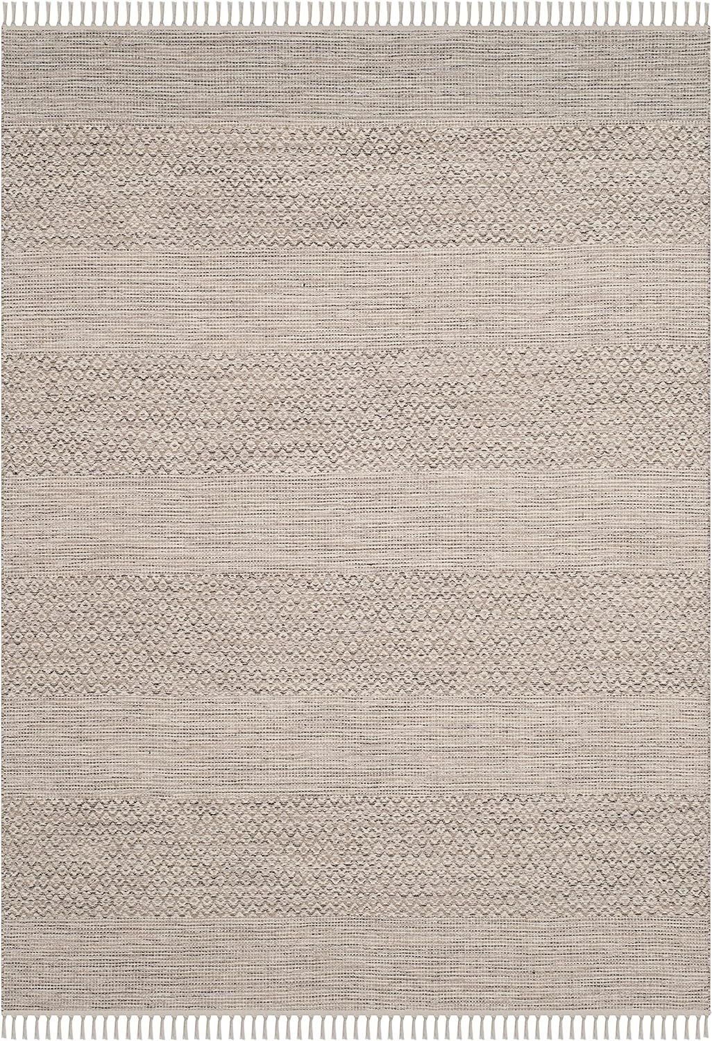 SAFAVIEH Montauk Collection 4' x 6' Ivory/Steel Grey MTK330M Handmade Flatweave Boho Farmhouse Co... | Amazon (US)