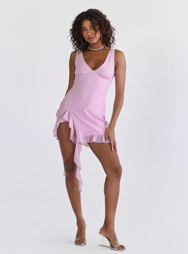 Varney Frill Mini Dress Lilac | Princess Polly US