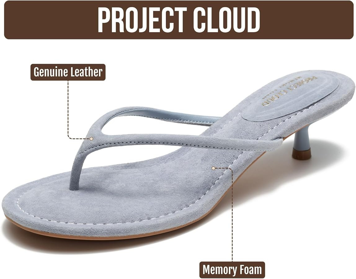 Project Cloud 100% Genuine Leather Fashion Kitten Heels for Women (Mango) | Amazon (US)