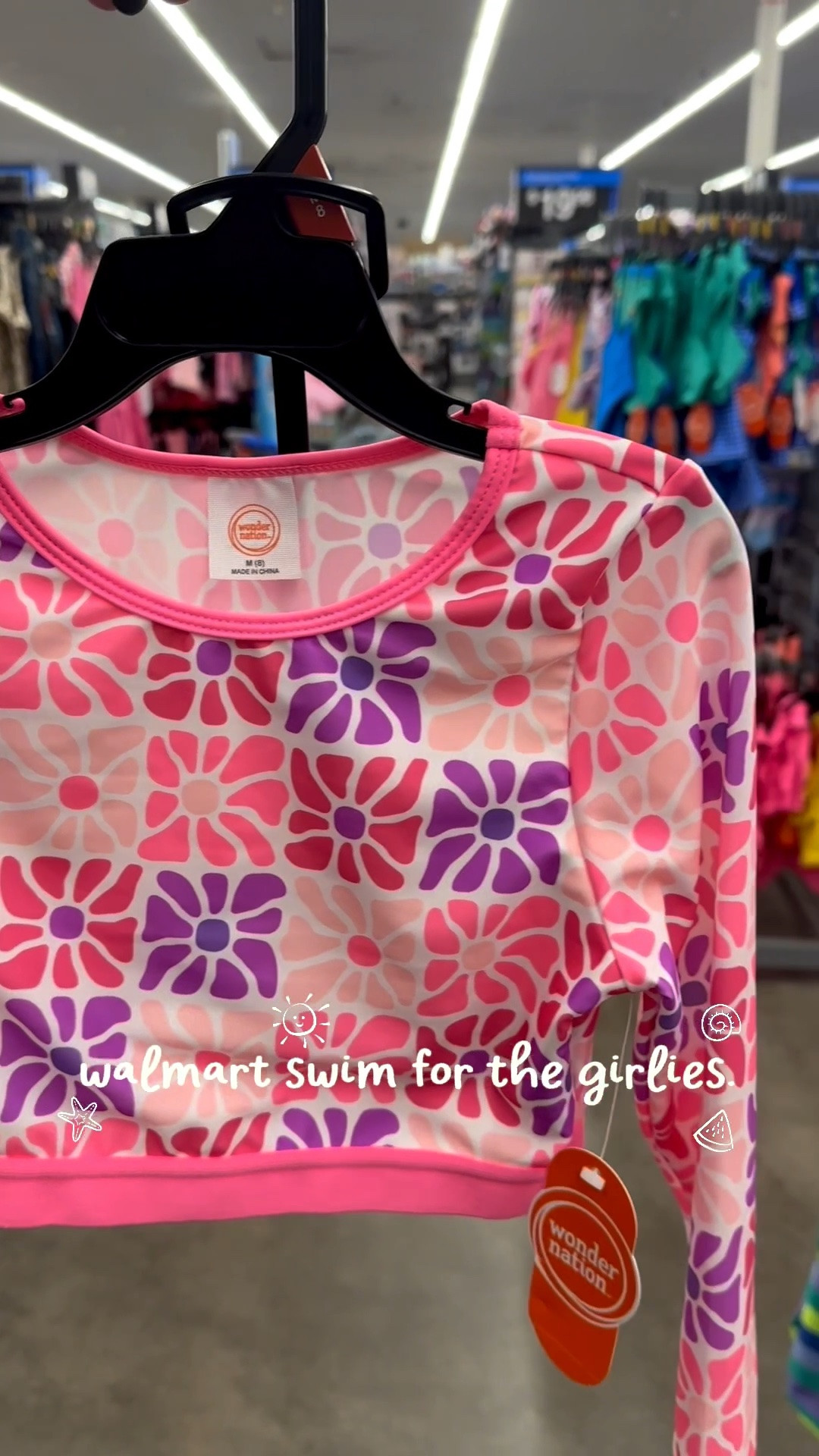So many summer swim options for girls at Walmart right now! ☀️