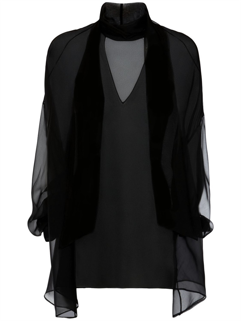 Silk chiffon shirt - Valentino - Women | Luisaviaroma | Luisaviaroma