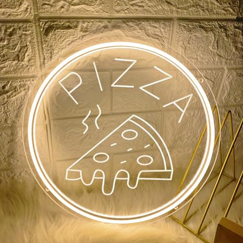 Pizza Neon Sign for Pizzeria Decor, Pizza Sign,Pizza LED Neon Light for Restaurant,Kitchen,Store,Party,Gift,USB Powered,Size (Dimmable) | Amazon (US)