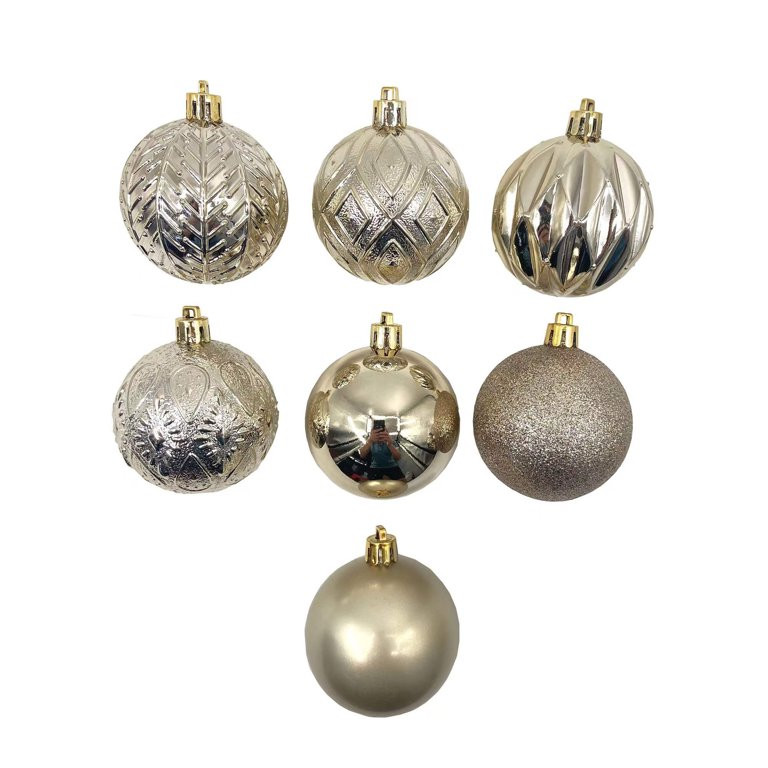 Champagne Shatterproof Christmas Ornaments, 26 Count, by Holiday Time - Walmart.com | Walmart (US)