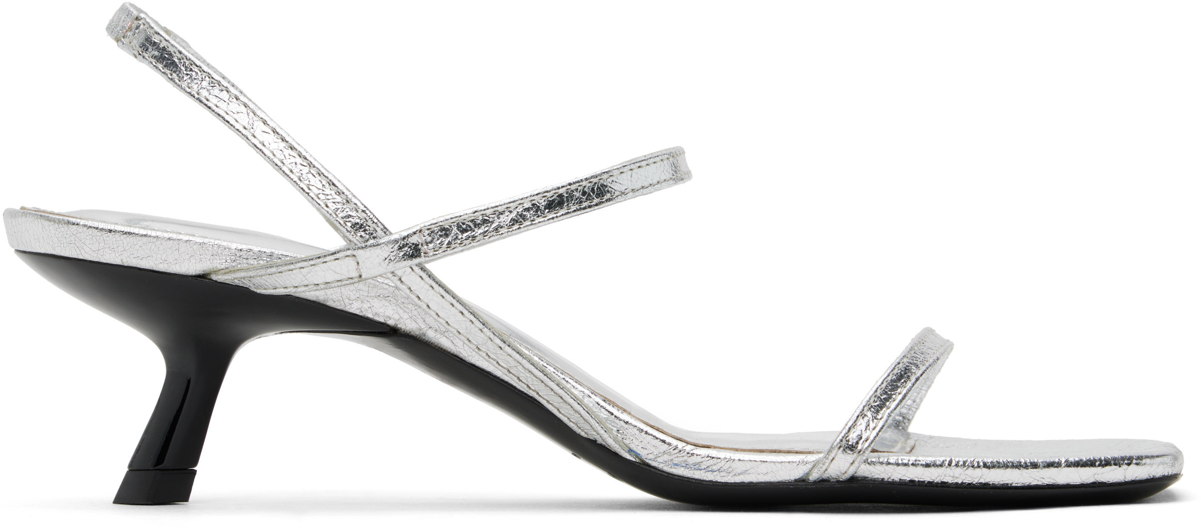 ANINE BING Silver Hilda Heeled Sandals | SSENSE