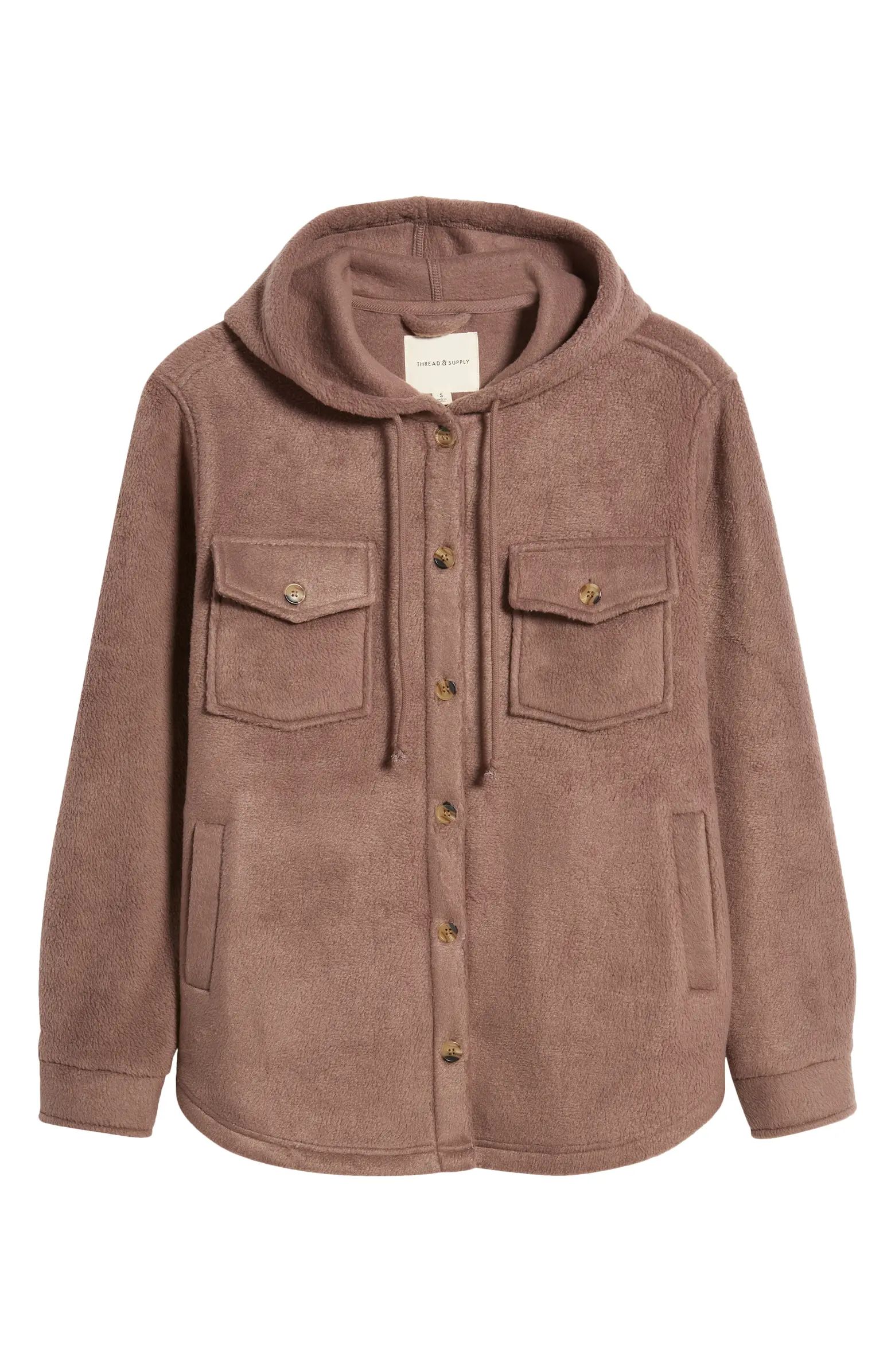 Hooded Fleece Shacket | Nordstrom