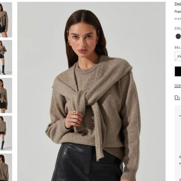 NWOT ASTR the Label Derlin Double Layered Sweater Color Taupe Size Small | Poshmark