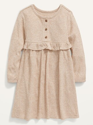 Long-Sleeve Thermal Henley Dress for Toddler Girls | Old Navy (US)