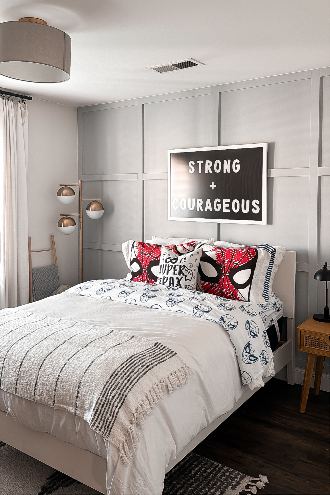 Boys super hero bedroom, but make it flow with the rest of the house!!! We updated pax’s room to a big boy bed when he transitioned out of his crib a few years ago! Some of the things in here are out of stock now, but I tried finding similar items! 

#LTKhome