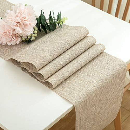 DOLOPL Table Runner Beige Table Runners 12"×72" Easy to Clean Non-Slip Heat Resistant Modern Far... | Amazon (US)