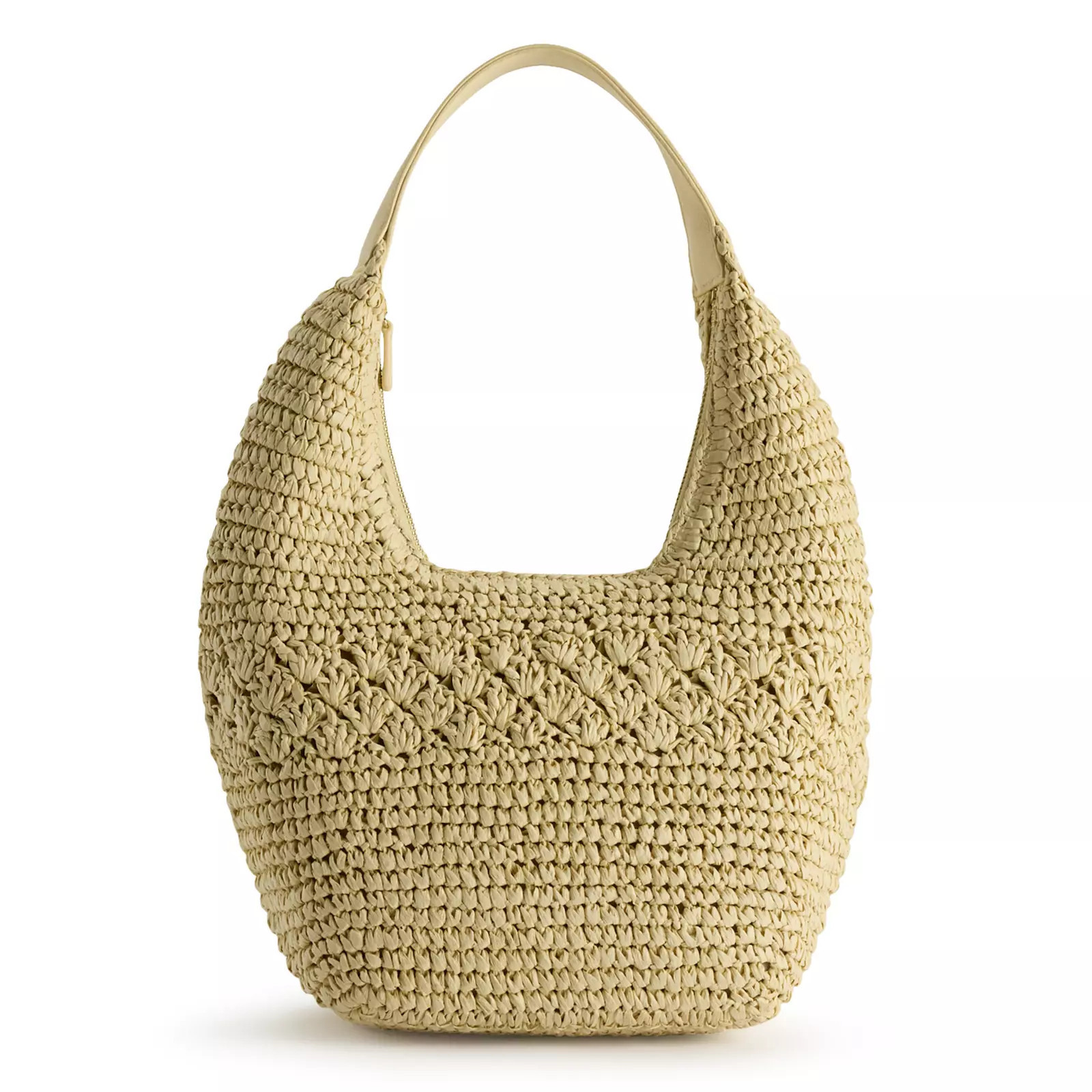 LC Lauren Conrad Olive Scallop Crochet Shoulder Bag, Light Natural Brown | Kohl's