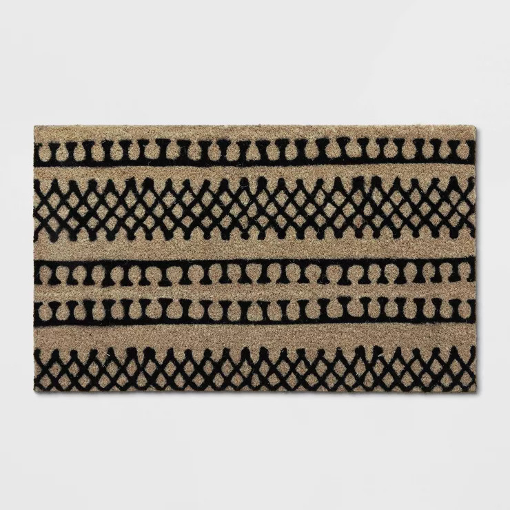 1'6"x2'6" Stripe Tufted Doormat Black - Project 62™ | Target