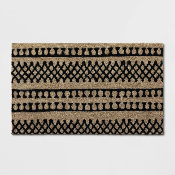 1'6"x2'6" Stripe Tufted Doormat Black - Project 62™ | Target