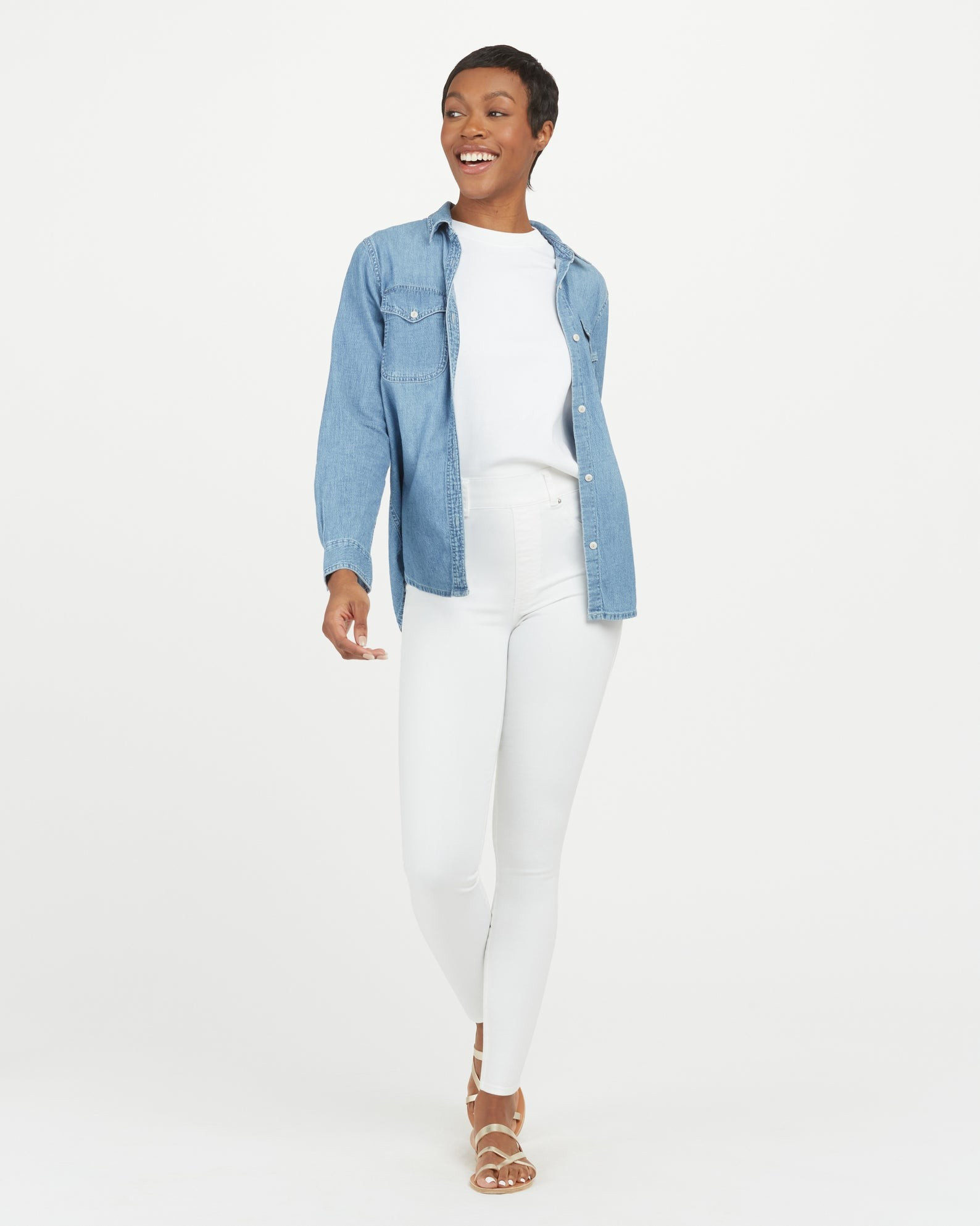 Ankle Skinny Jeans, White | Spanx