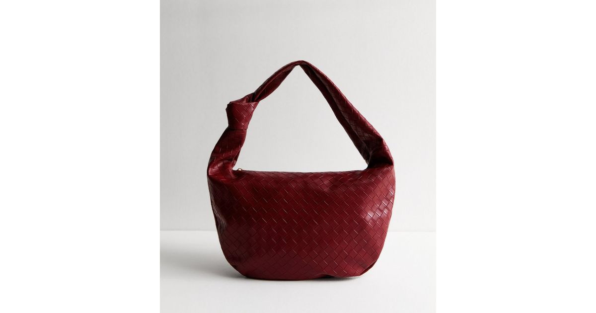 Burgundy Leather-Look Weave Shoulder Bag
						
						Add to Saved Items
						Remove from Saved ... | New Look (UK)