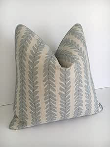 Woodperry in Blue High End Pillow Cover. Leafy Designer Pillow Cover. 18"x 18" Decorative Pillow ... | Amazon (US)