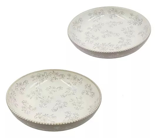 Temp-tations Nesting 2-qt & 3-qt Shallow Serving Bowls | QVC