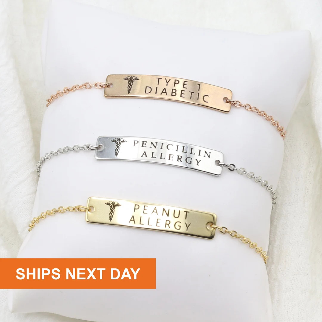 Personalized Medical Alert Bracelet Women, Autism, Dementia, Diabetic, Medical ID Bracelet, Medic... | Etsy (US)