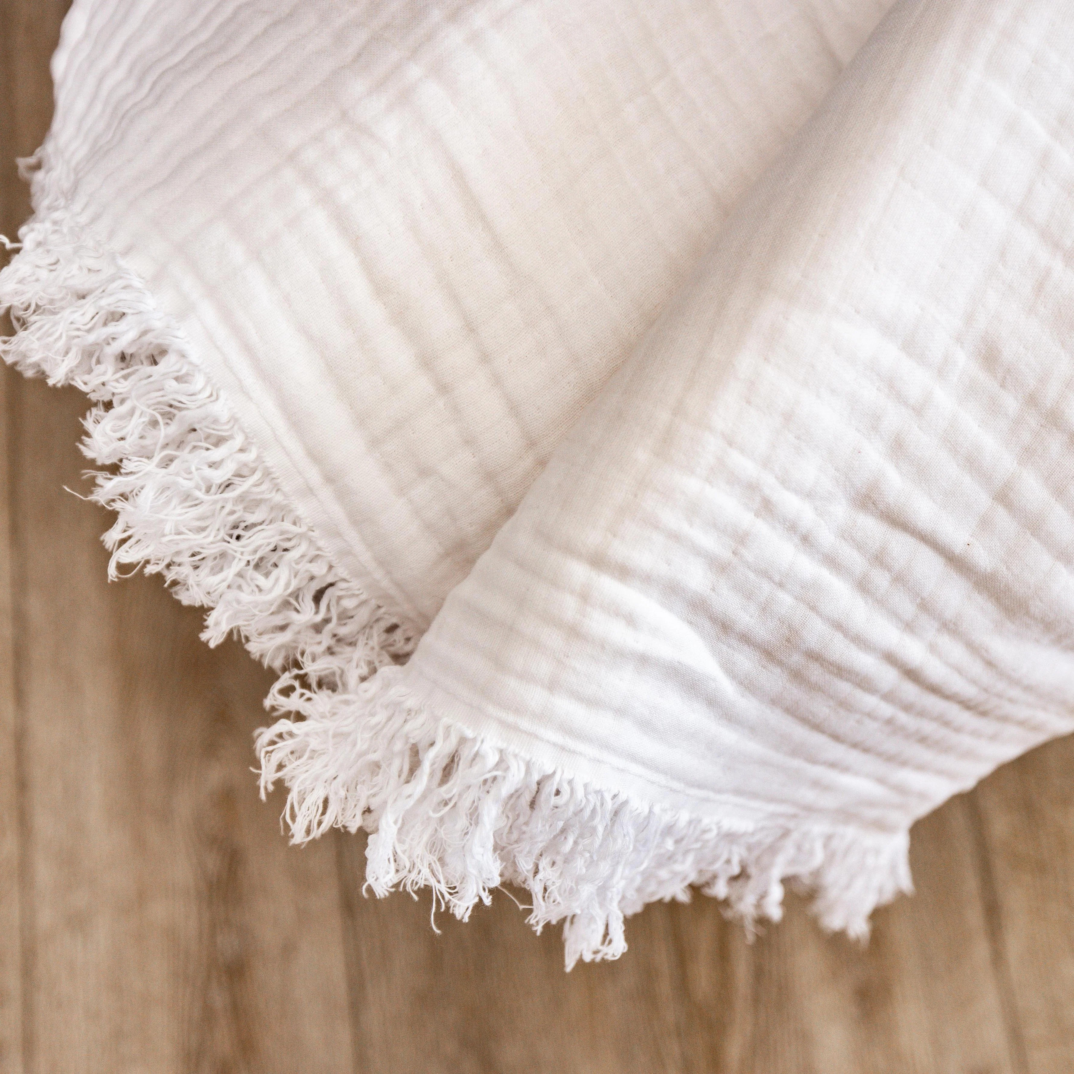 Oversized Fringe Throw | Muslin Comfort