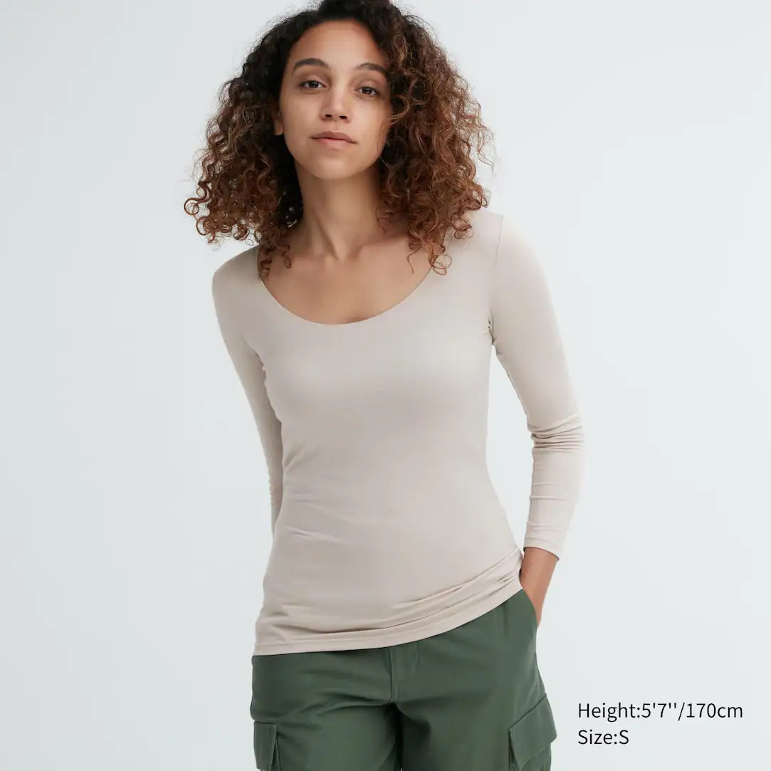T-Shirt HEATTECH Col U Manches Longues | Uniqlo FR