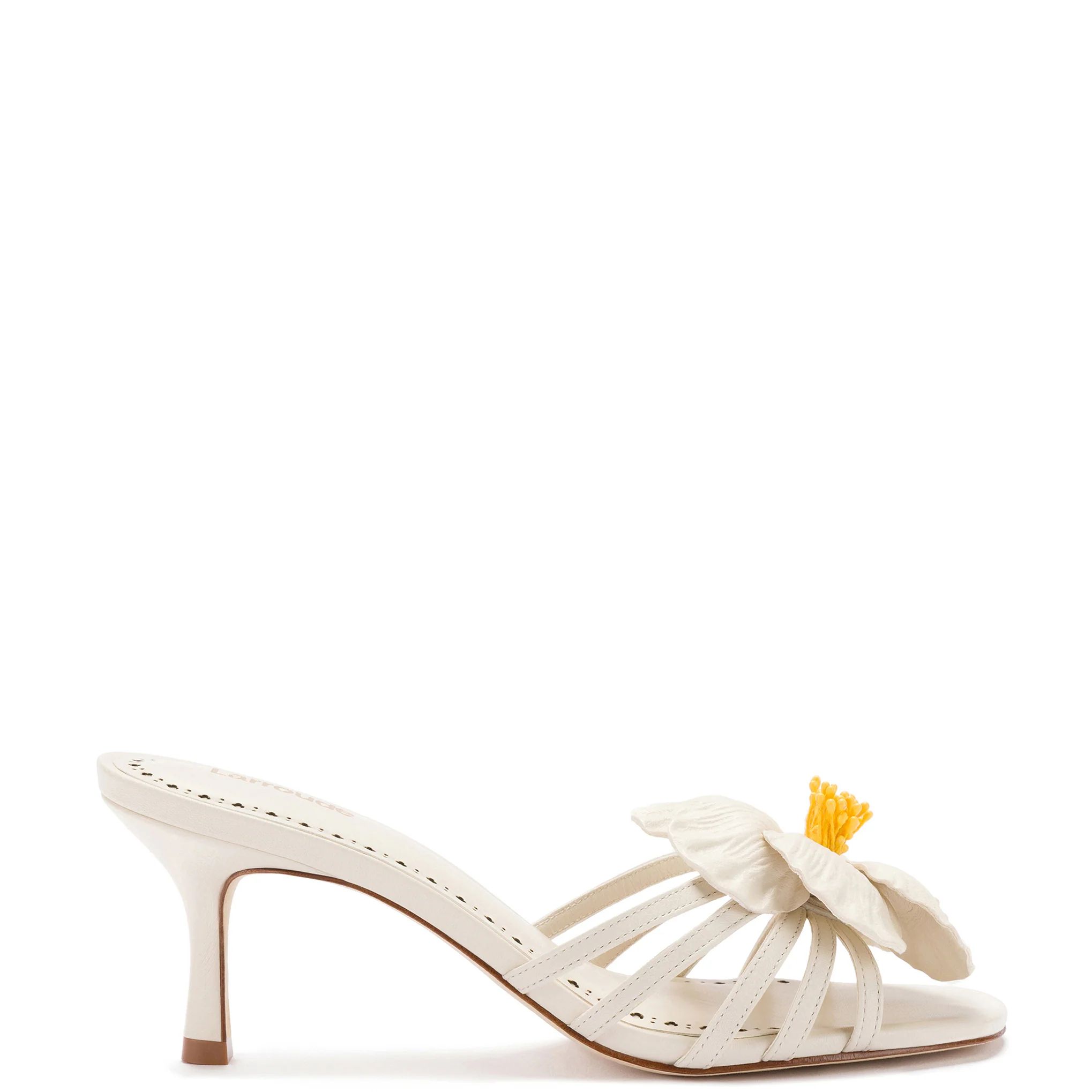 Magnolia Mule In Ivory Leather | Larroude