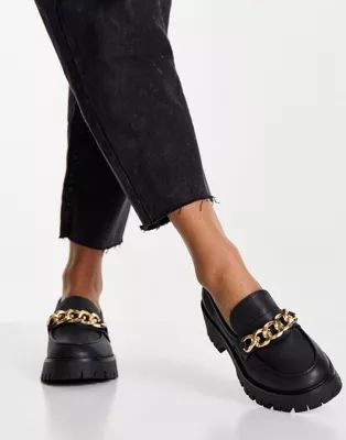 Pimkie chunky sole flat brouges with chain detail | ASOS (Global)