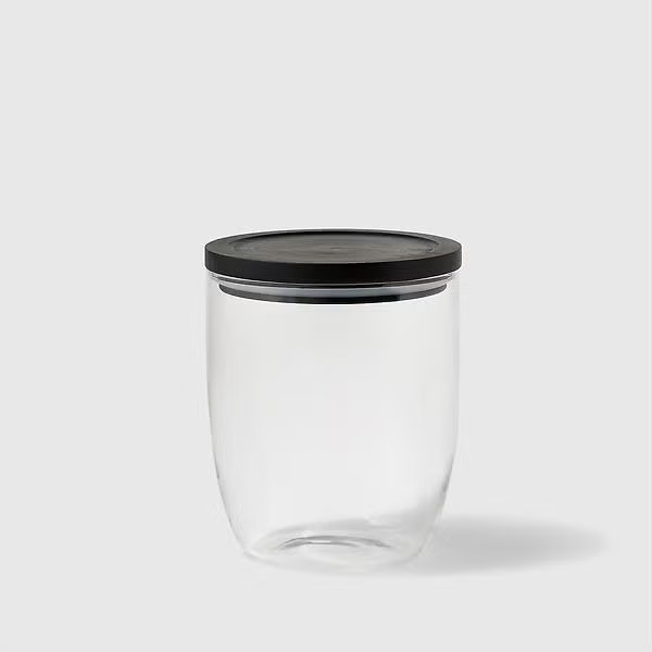 Marie Kondo Medium Modular Glass Canister Ink Black Lid | The Container Store