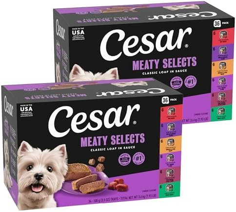 Cesar Wet Dog Food Classic Loaf in Sauce Grilled Chicken, Filet Mignon, Porterhouse Steak, Beef, ... | Amazon (US)