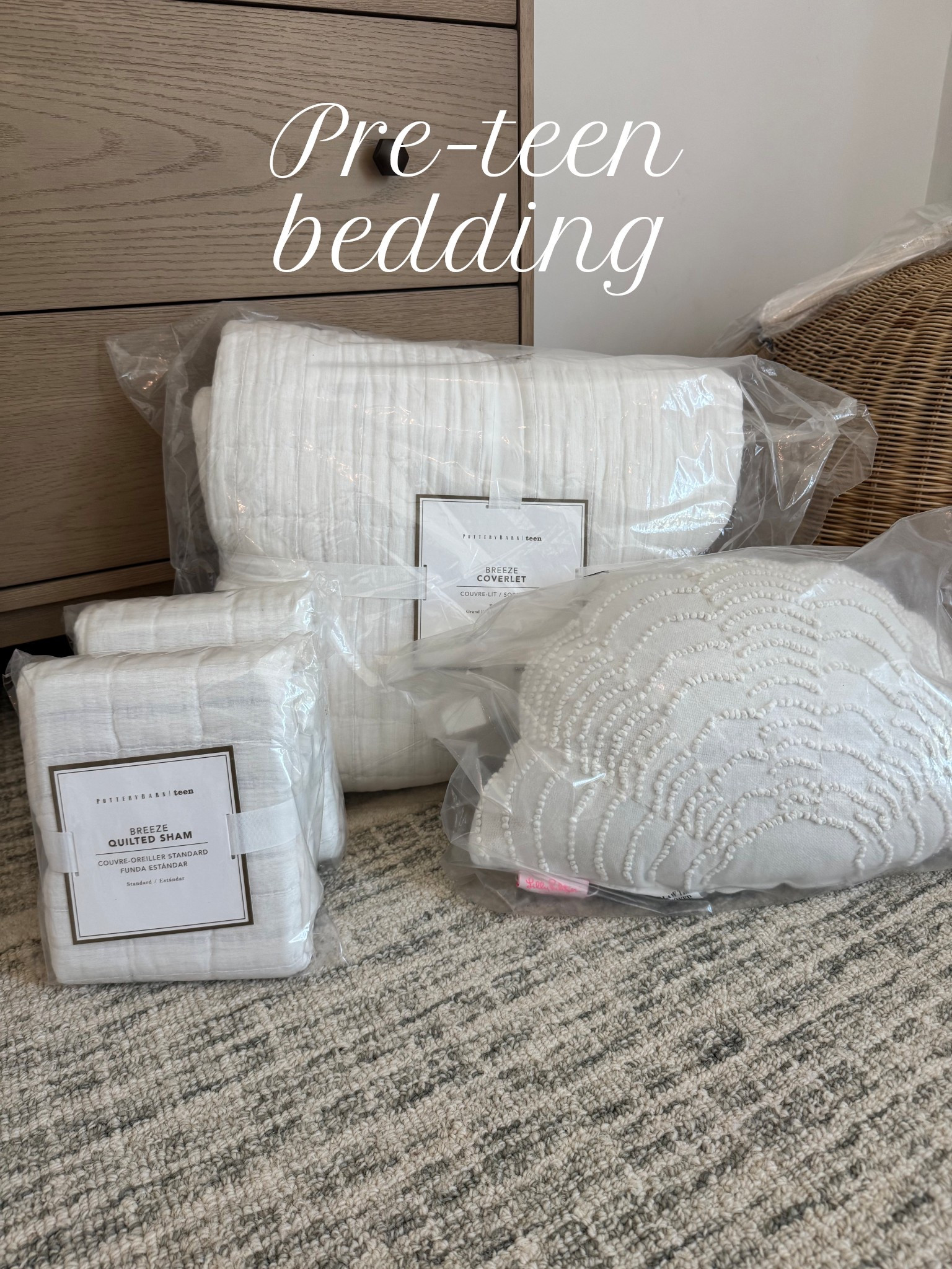 Sharing some of my older daughter’s beautiful new bedding. 

Pottery Barn teen-pottery Barn bedding-shell pillow-lumbar pillow-pillow for bed-white bedding-blue bedding-airy bedding-preteen bedroom

#LTKSeasonal #LTKHome #LTKStyleTip