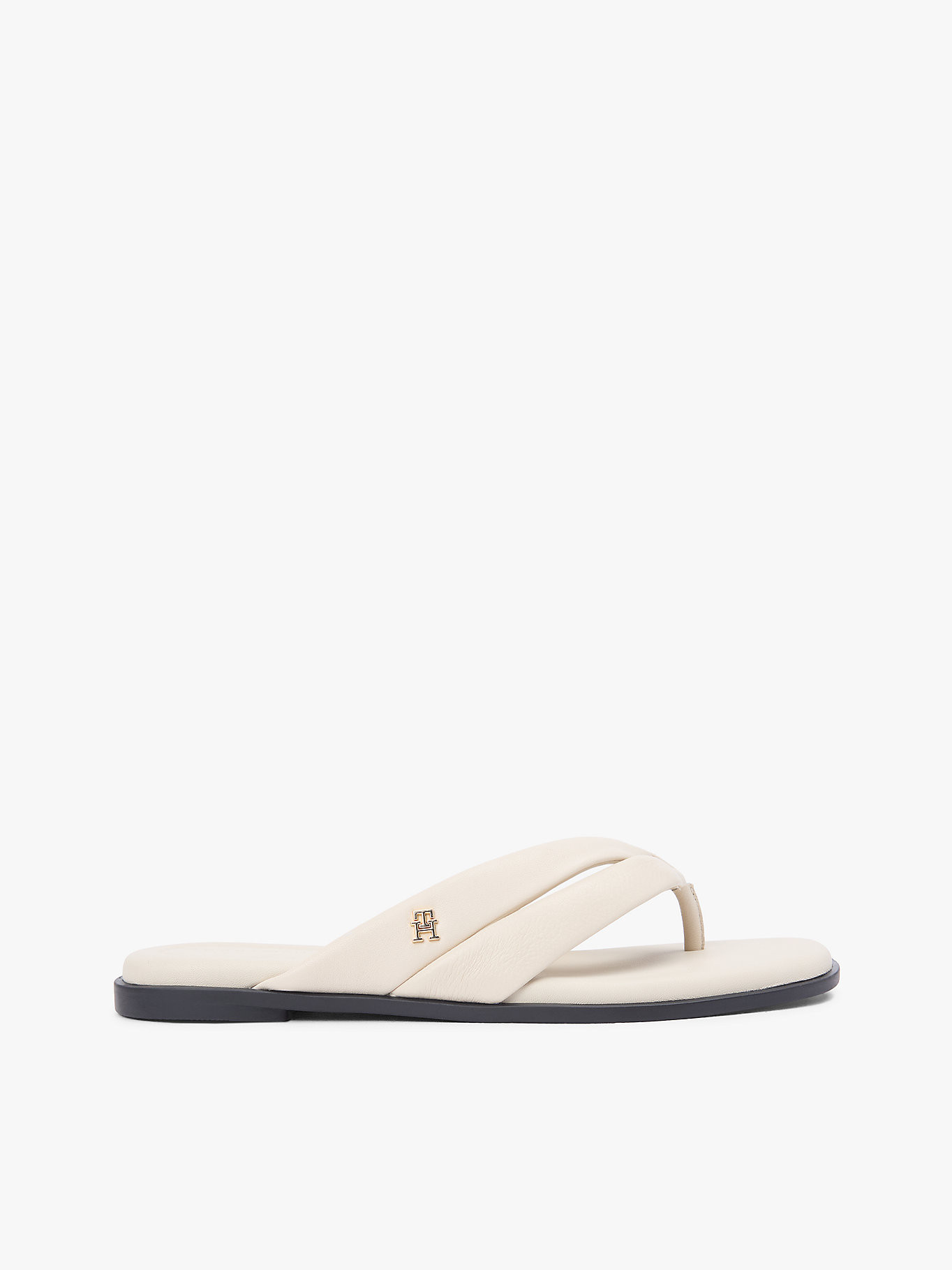 Leather Toe Post Flat Sandals | Beige | Tommy Hilfiger | Tommy Hilfiger UK