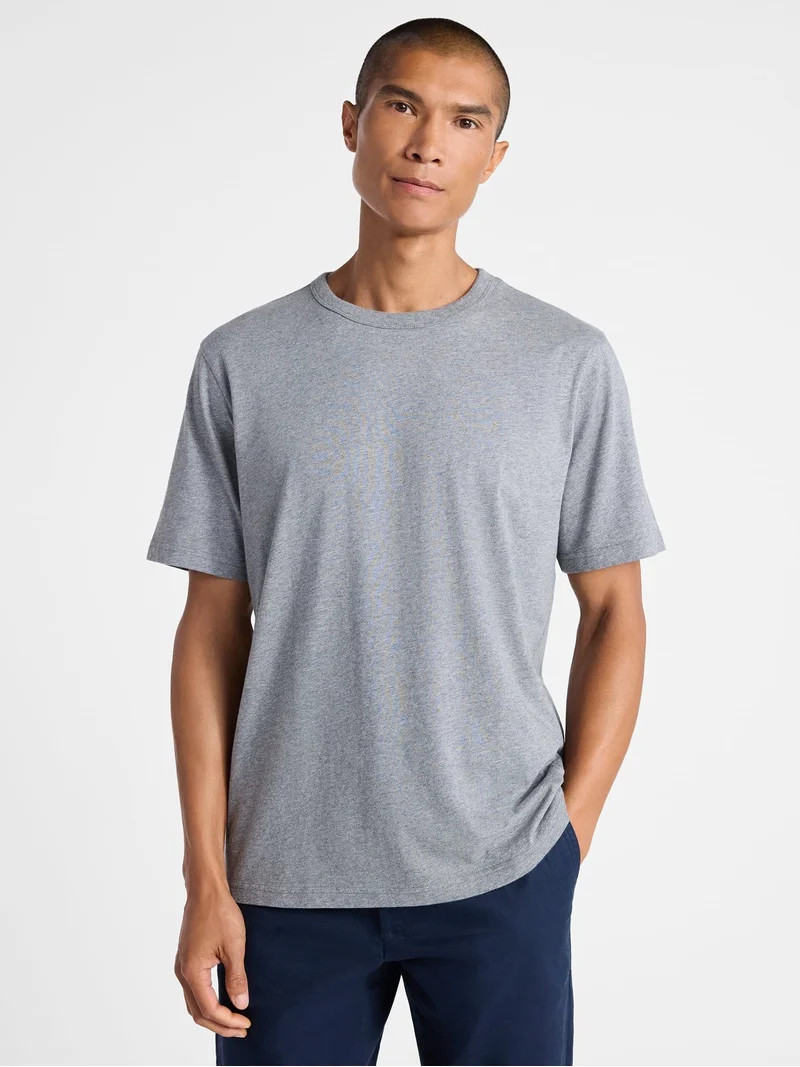 Free Assembly Men’s Everyday Cotton Tee with Short Sleeves, Sizes S-3XL | Walmart (US)
