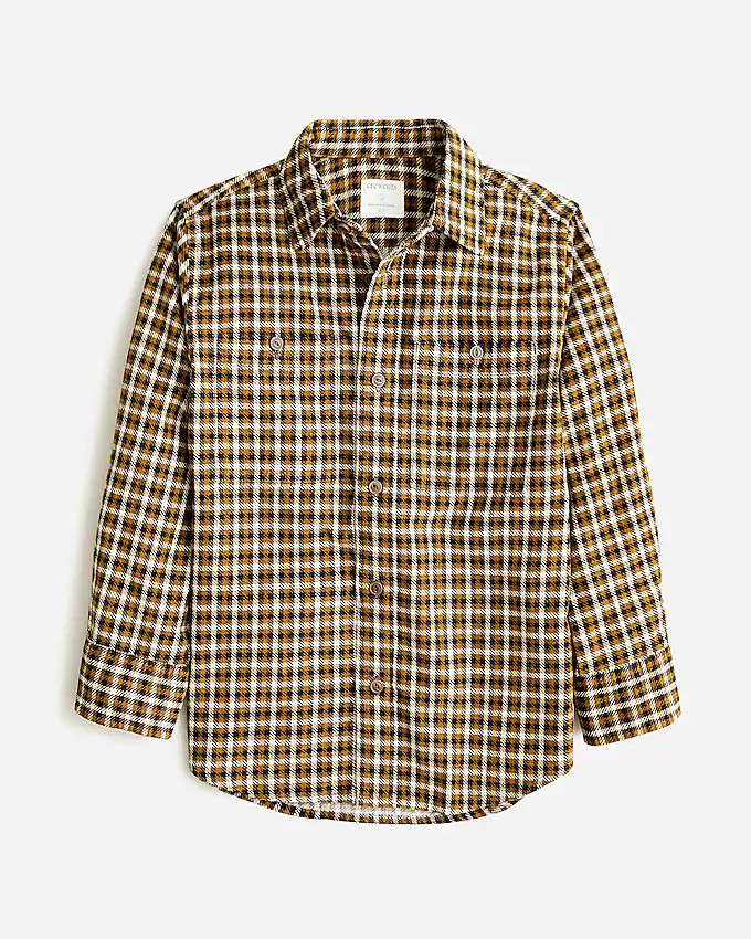 Wide-wale corduroy shirt-jacket in plaid | J. Crew US