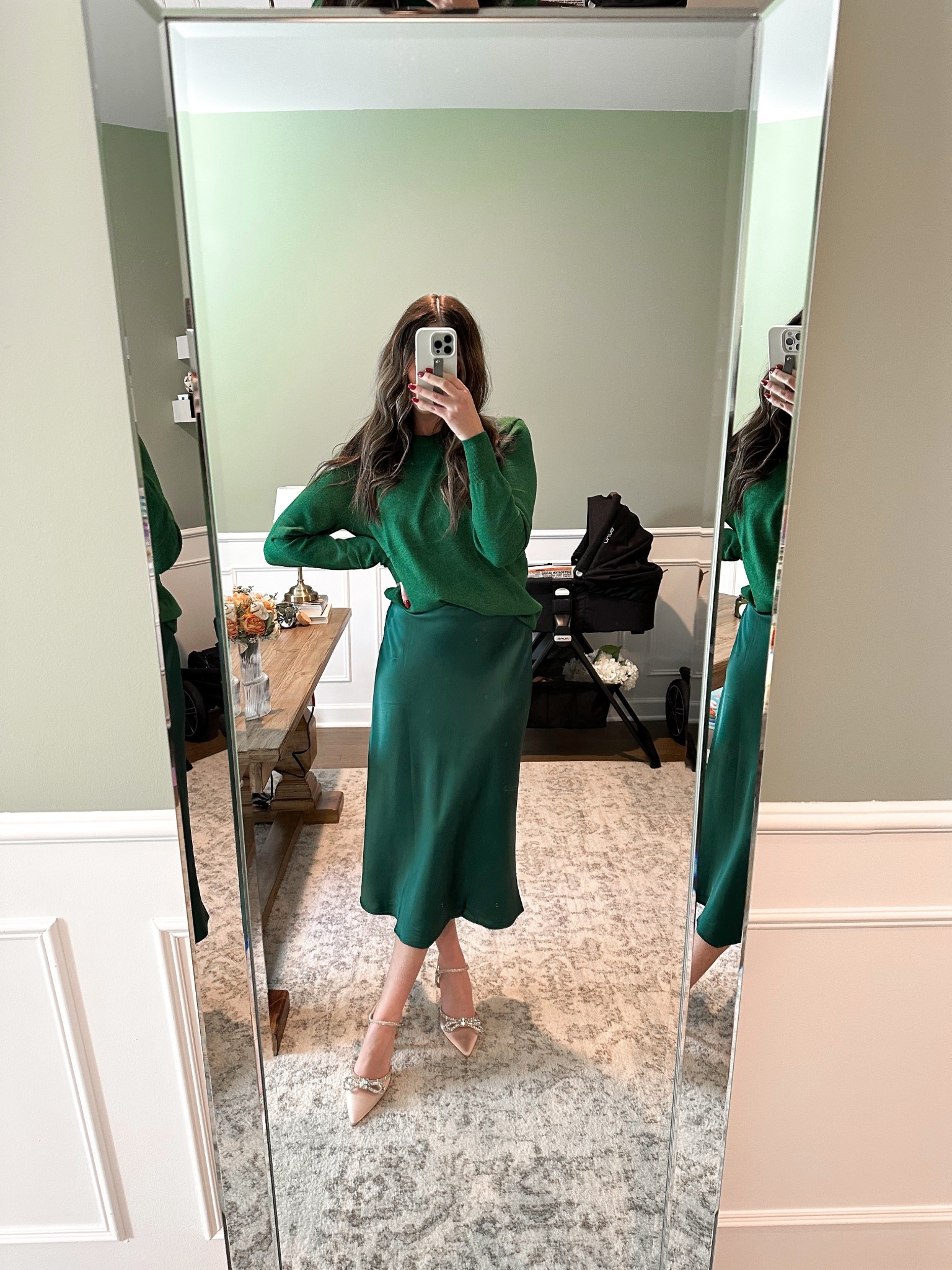 Holiday party outfit - satin skirt & sweater 



#LTKootd #LTKSeasonal #LTKHoliday