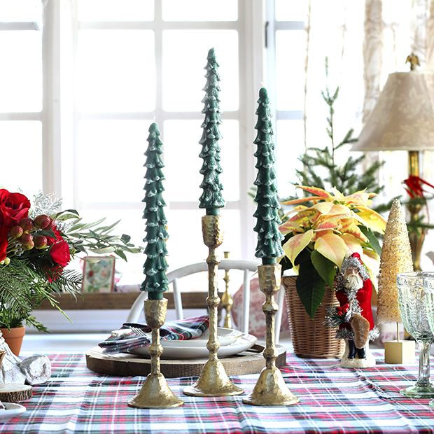 Hammered Metal Taper Candlestick Set of 3 | Antique Farm House